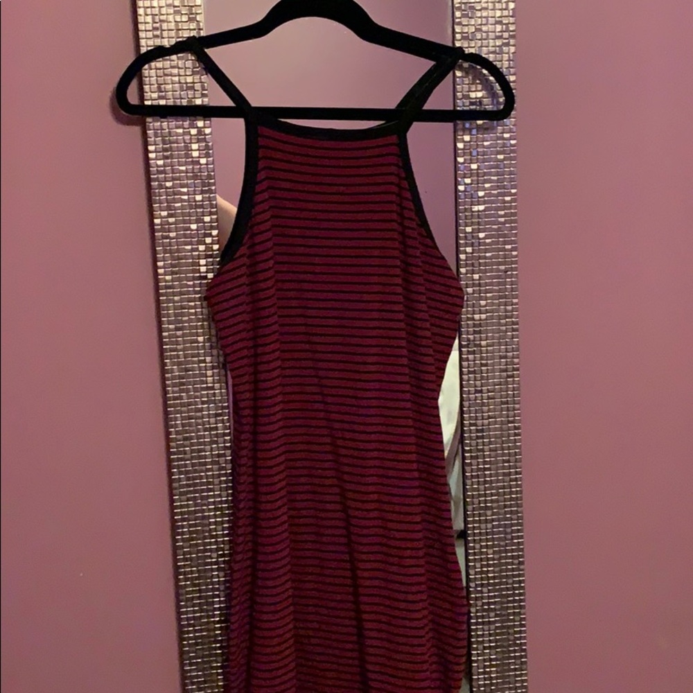 Express Maroon & Black Bodycon Dress